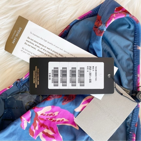 New Vix by Paula Hermanny Bikini Bottom in Tulum Basic Full Multi Floral Size S - Picture 6 of 6